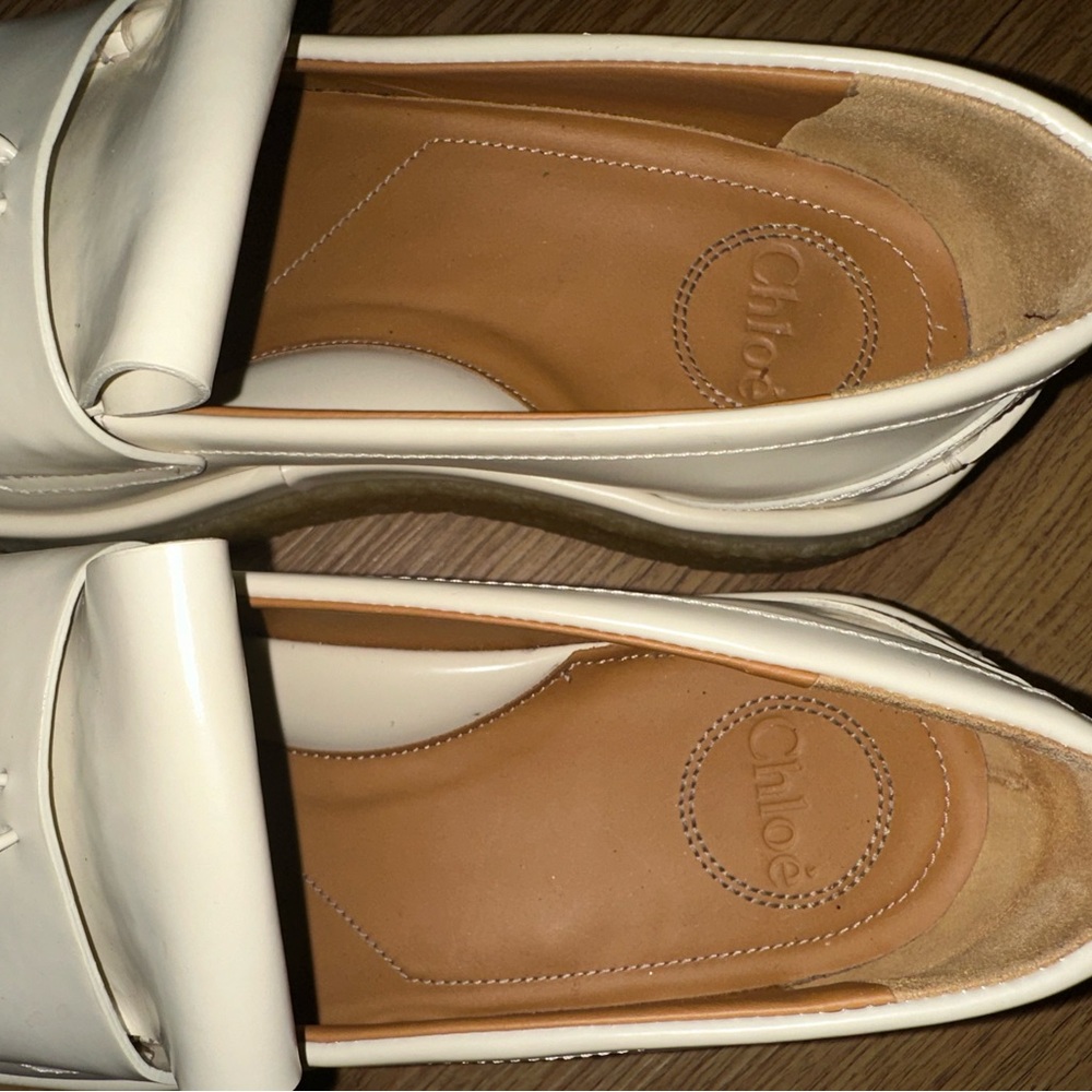 Chloé Jamie tassel-embellished platform loafers Ivory Sz 41 Originally $850 - Picture 6 of 8
